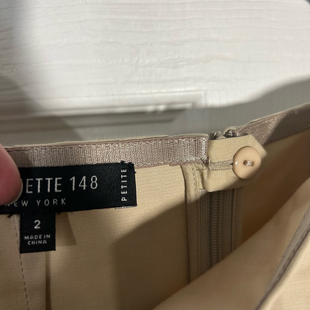 Lafayette 148 Cotton Tan Pencil Skirt Size 2 Petite Chic Classic Professional - Picture 11 of 14